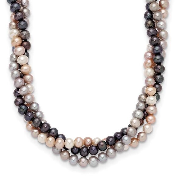 14K White Gold 6-7mm Multicolor Freshwater Cultured Pearl 3-str& Necklace,All Products : American Fashion Style Bags On Sale 14K White Gold 6-7mm Multicolor Freshwater Cultured Pearl 3-str& Necklace,All Products : American Fashion Style Bags On Sale